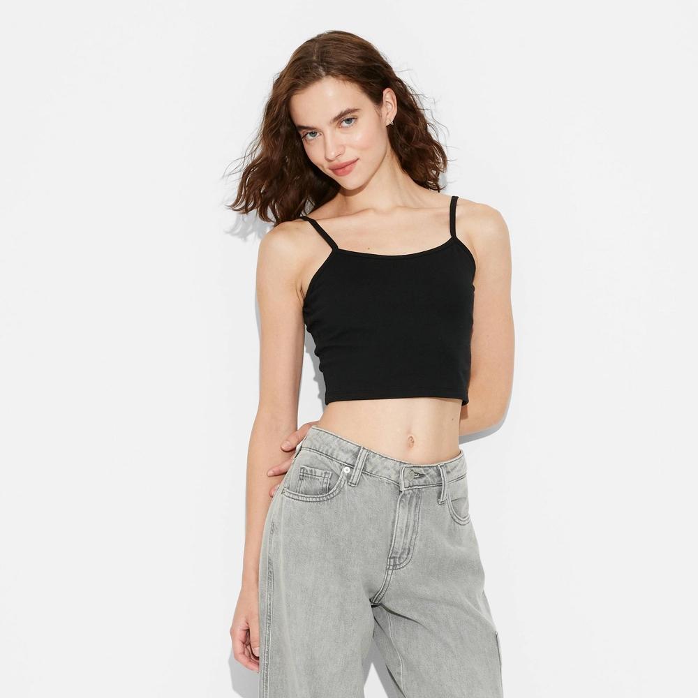 Womens Scoop Back Cami - Wild Fable Black S: Cotton-Spandex Blend, Extra Lightweight, Pullover, Full Lining, Machine Washable Product Image