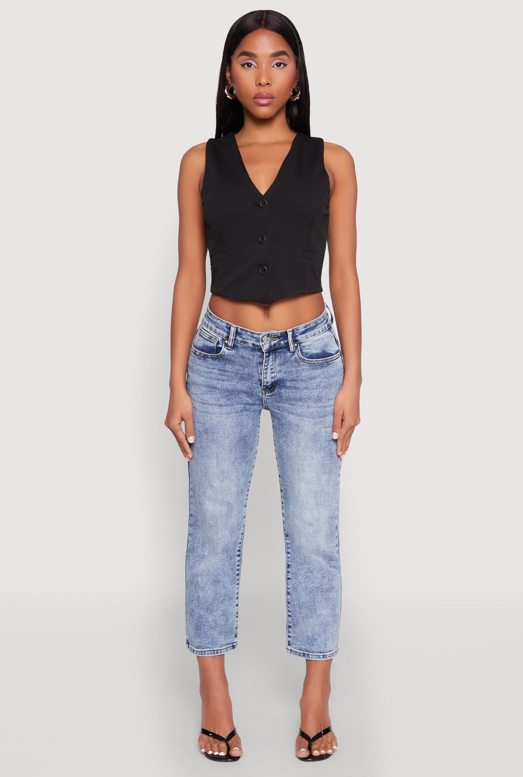 Womens WAX Straight Leg Capri Jeans Product Image