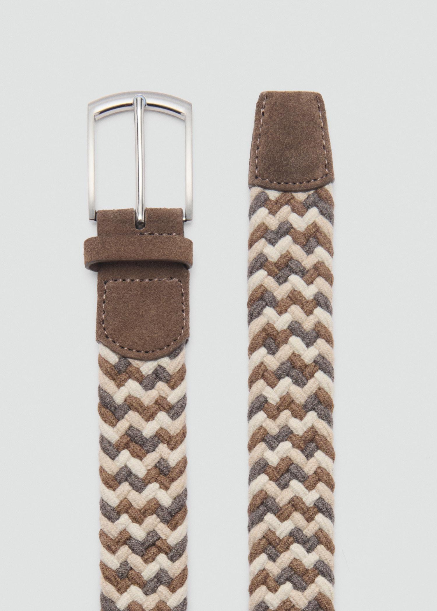 Braided elastic coloured belt - Men | MANGO USA Product Image