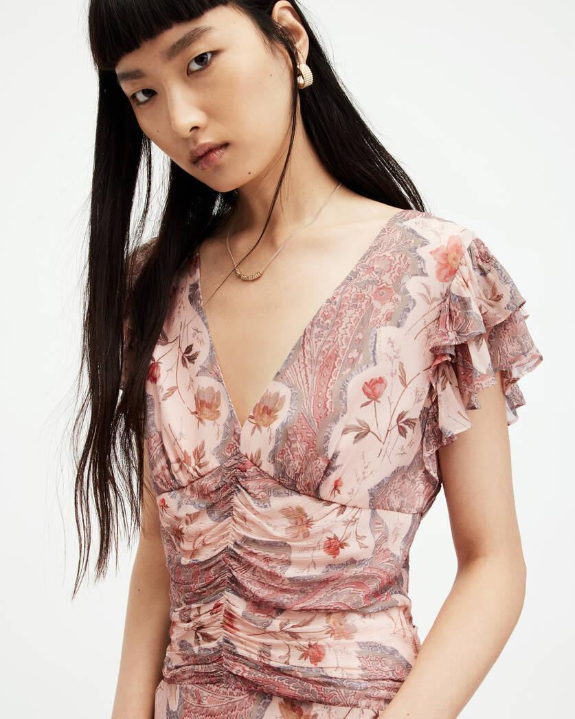 Brea Floral Print Cascade Maxi Dress Product Image