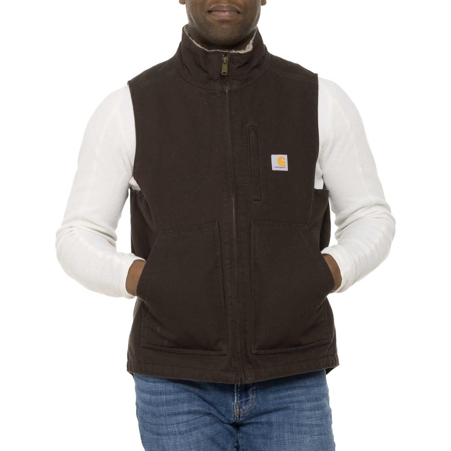Carhartt 104277 Loose Fit Washed Duck Mock Neck Vest - Sherpa Lined, Factory Seconds Product Image