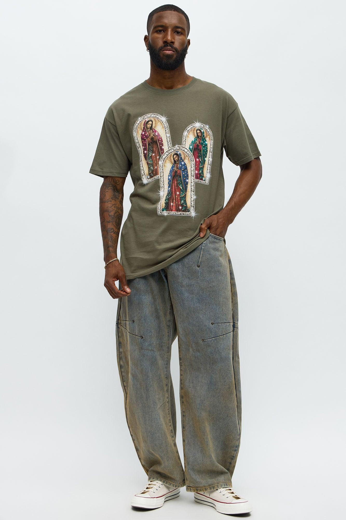 Mary Pray For Me Short Sleeve Tee - Khaki Product Image