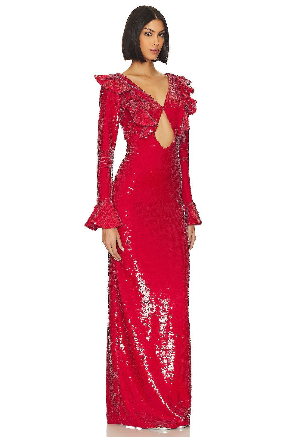 Sequin Cutout Maxi Dress PatBO Product Image