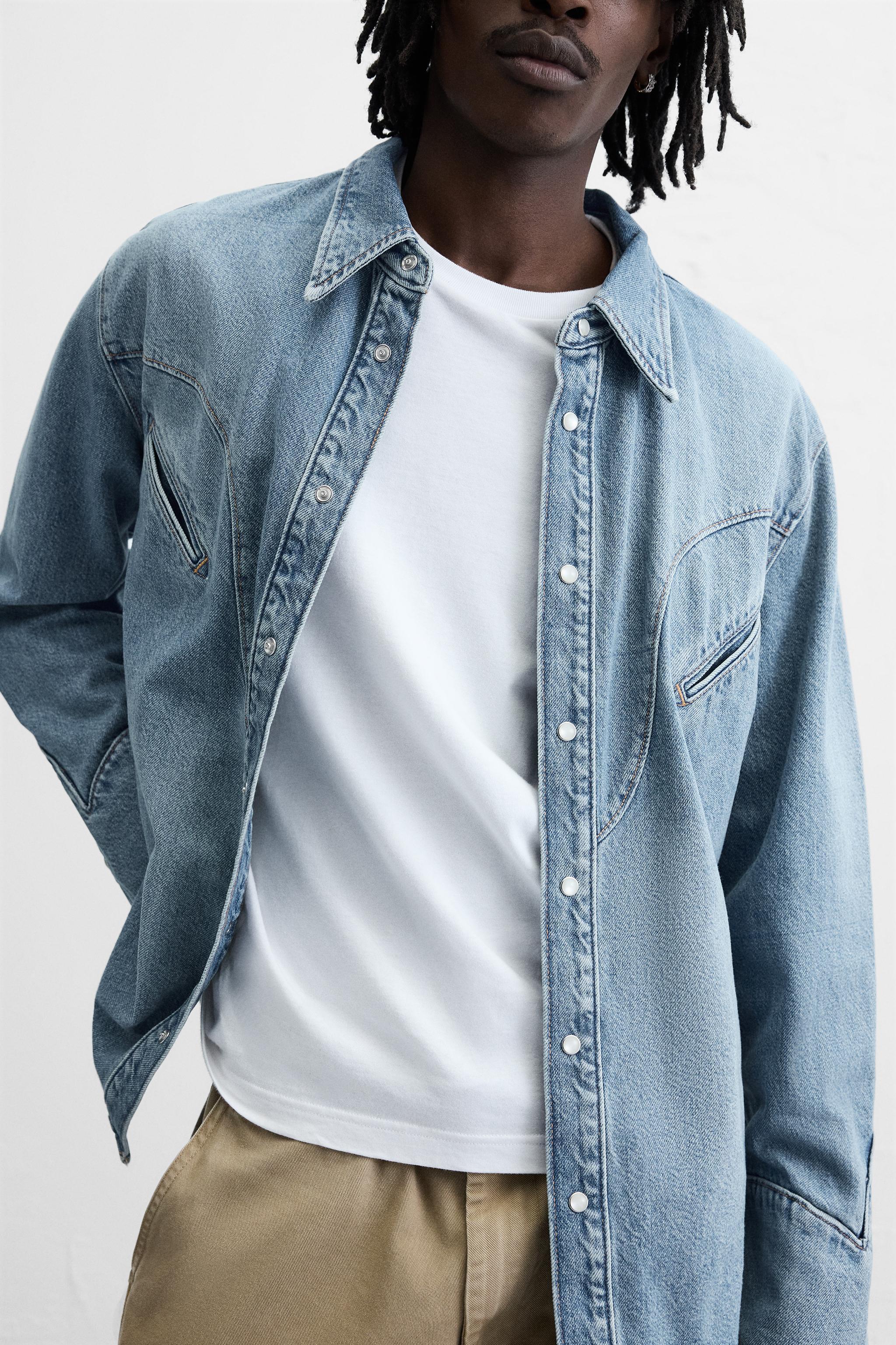 DENIM SHIRT WITH POCKETS Product Image