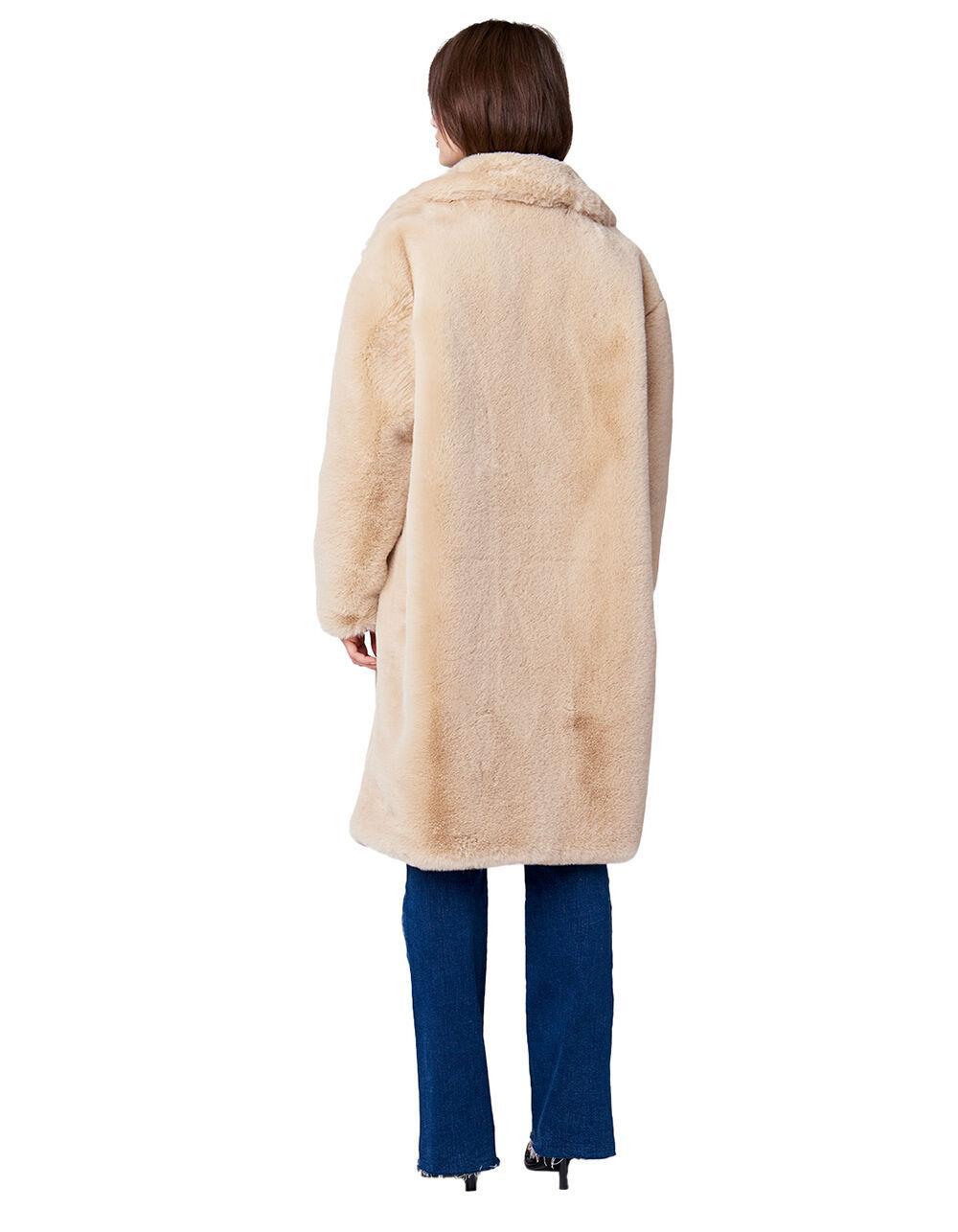 BLANK NYC Oatmeal Crush Long Faux Fur Womens Coat Product Image