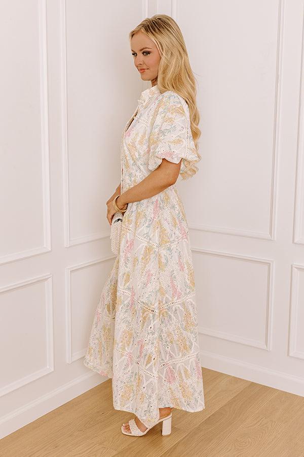 Classic Charm Floral Eyelet Maxi Dress Product Image