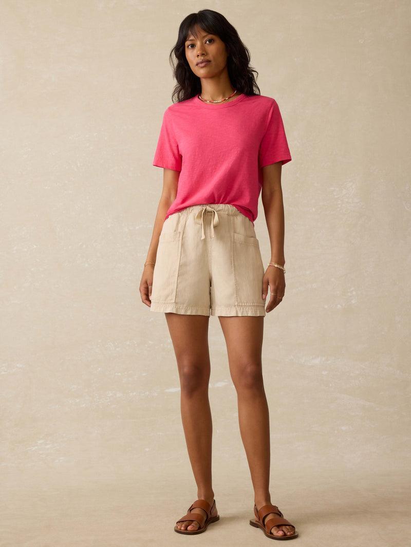 Sunwashed Regenerative Cotton Essential Tee - Pink Flambe Product Image