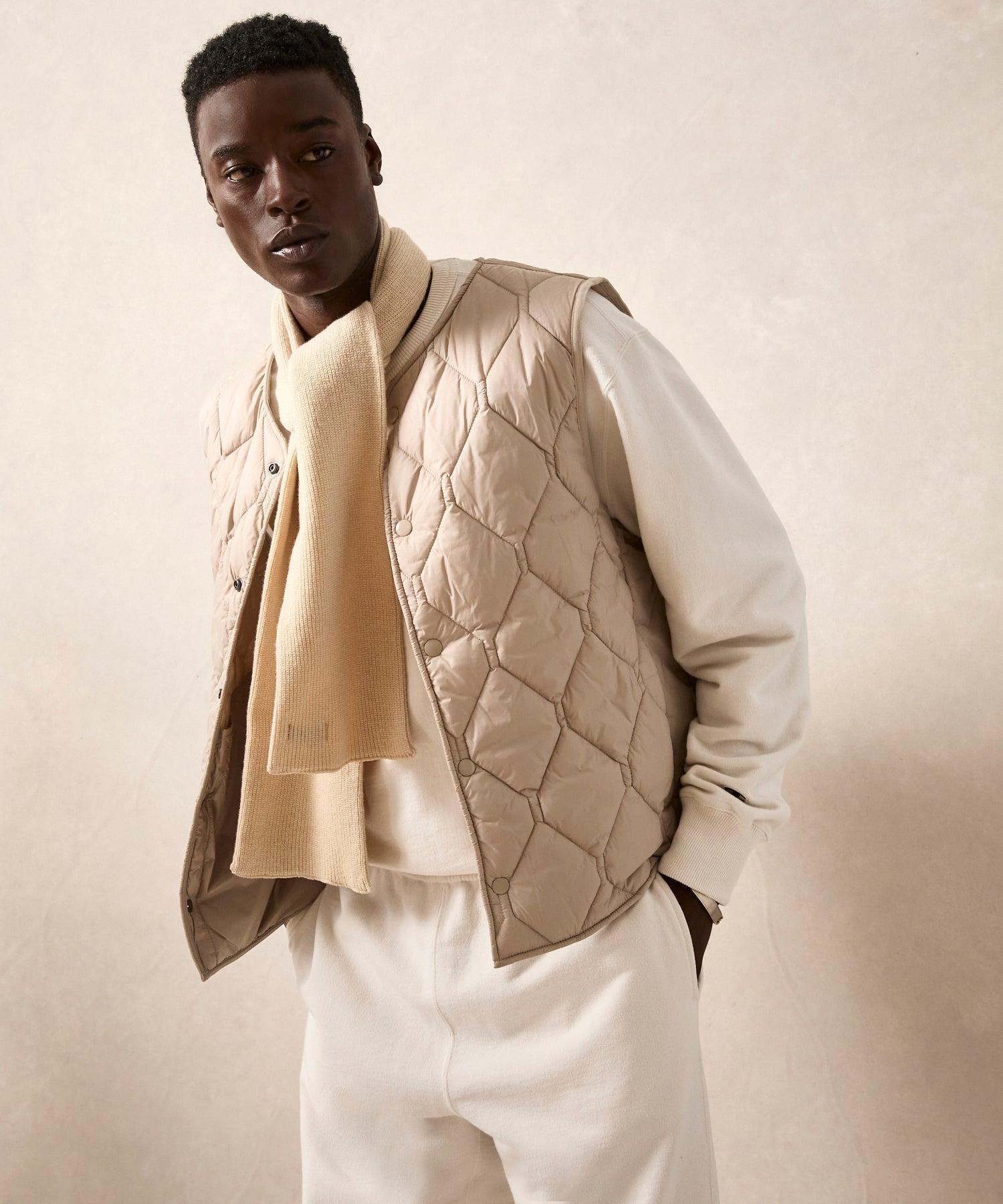 Convertible Quilted Gilet Vest in Khaki Product Image