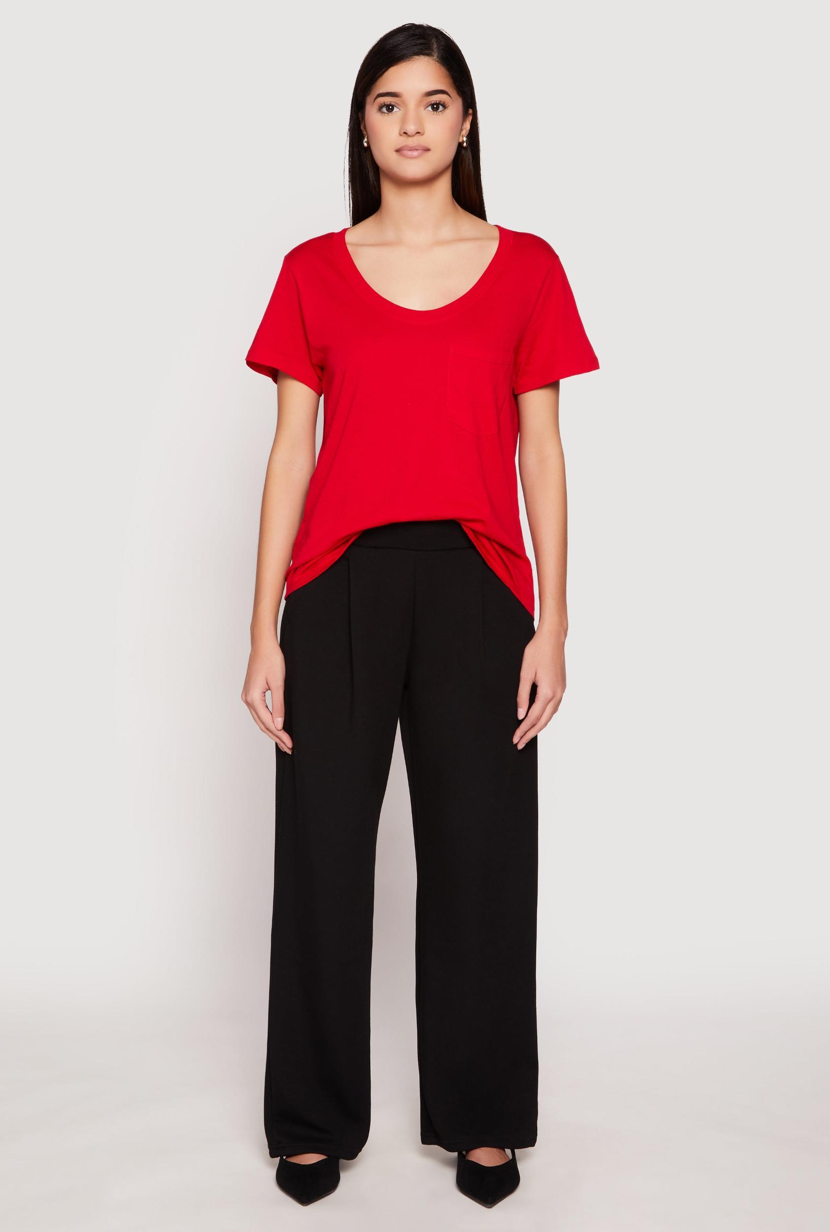 Womens Scoop Neck Pocket T Shirt Product Image