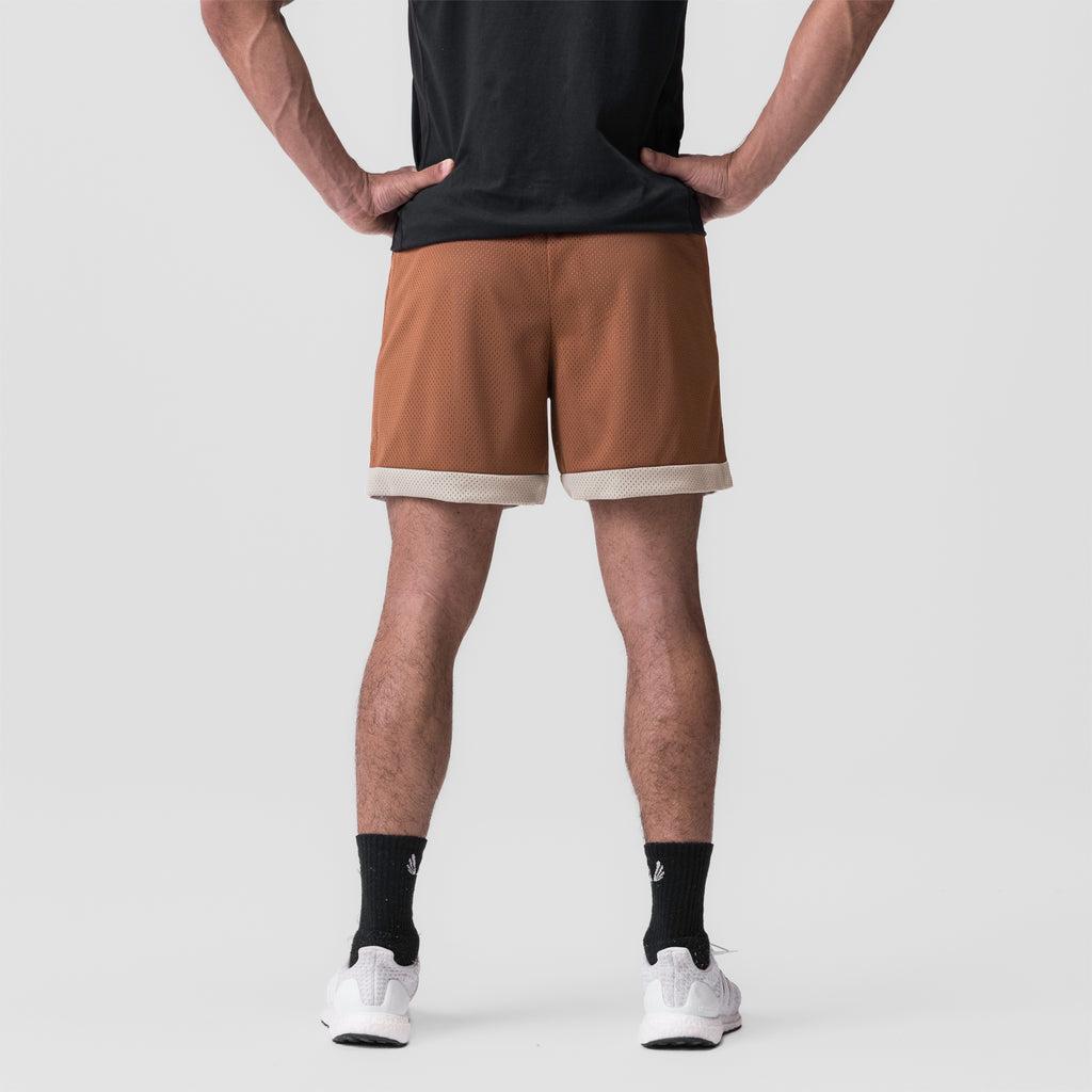 0795. SilverPlus™ Mesh Reversible Short  - Rust/Beige Product Image