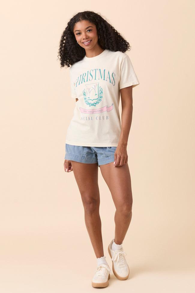 Christmas Social Club Ivory Graphic Tee Product Image