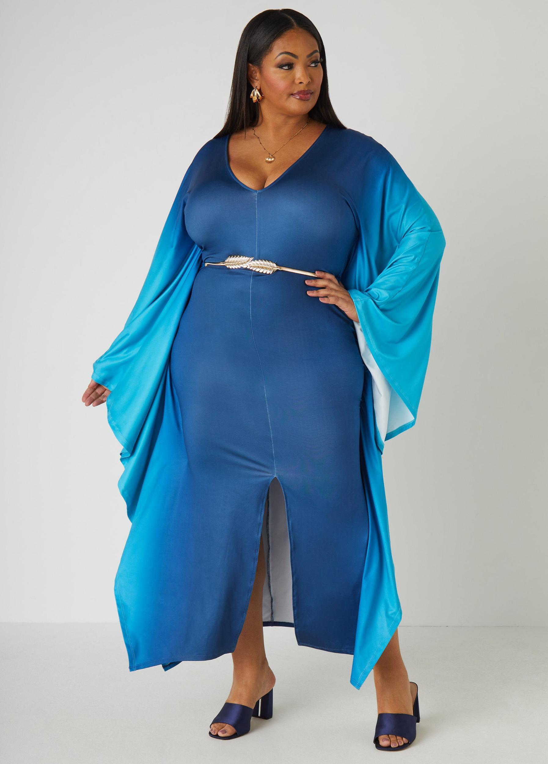 Ombre Belted Kaftan Dress Product Image