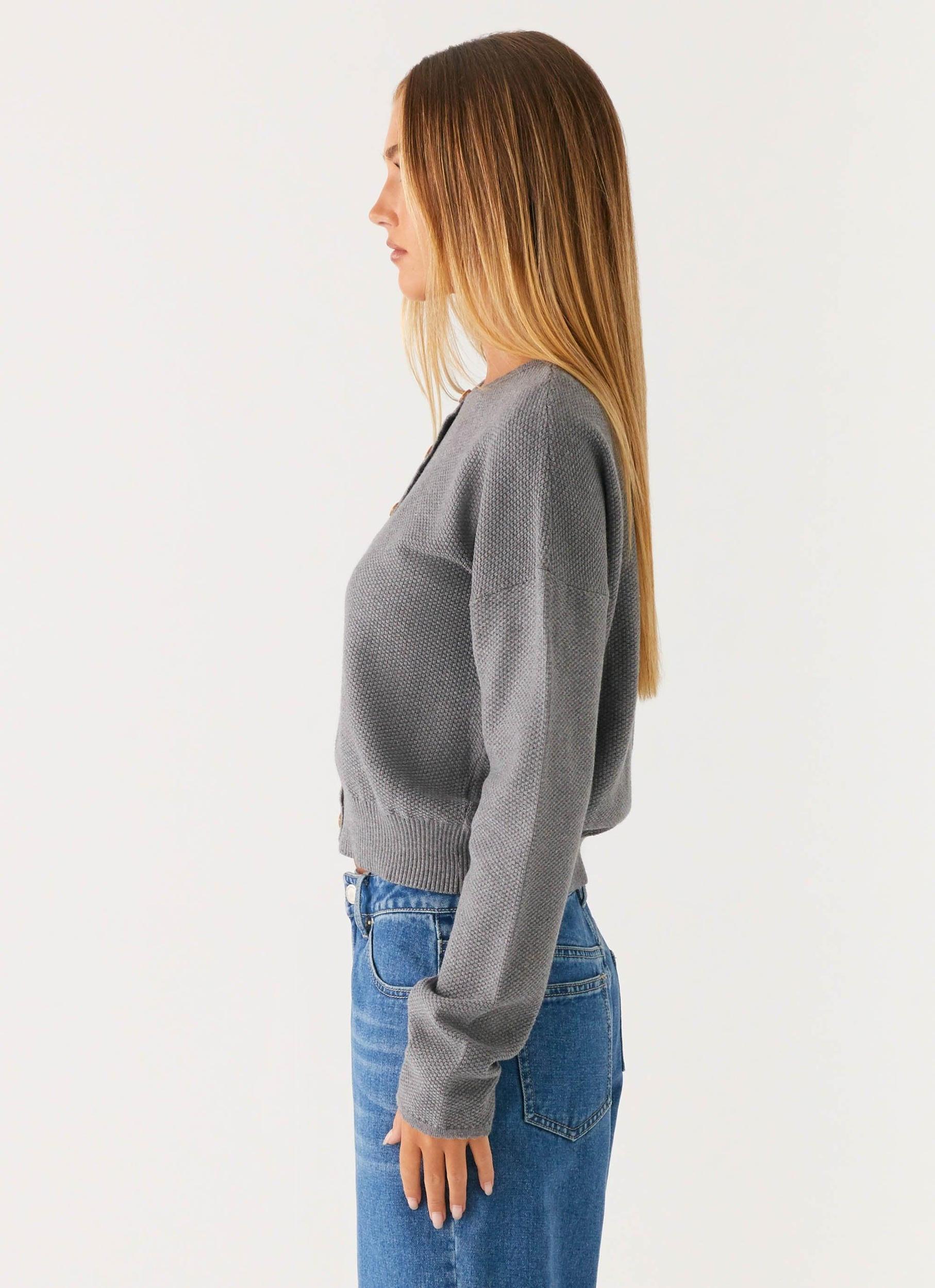 Etty Knit Cardigan - Dark Grey Product Image