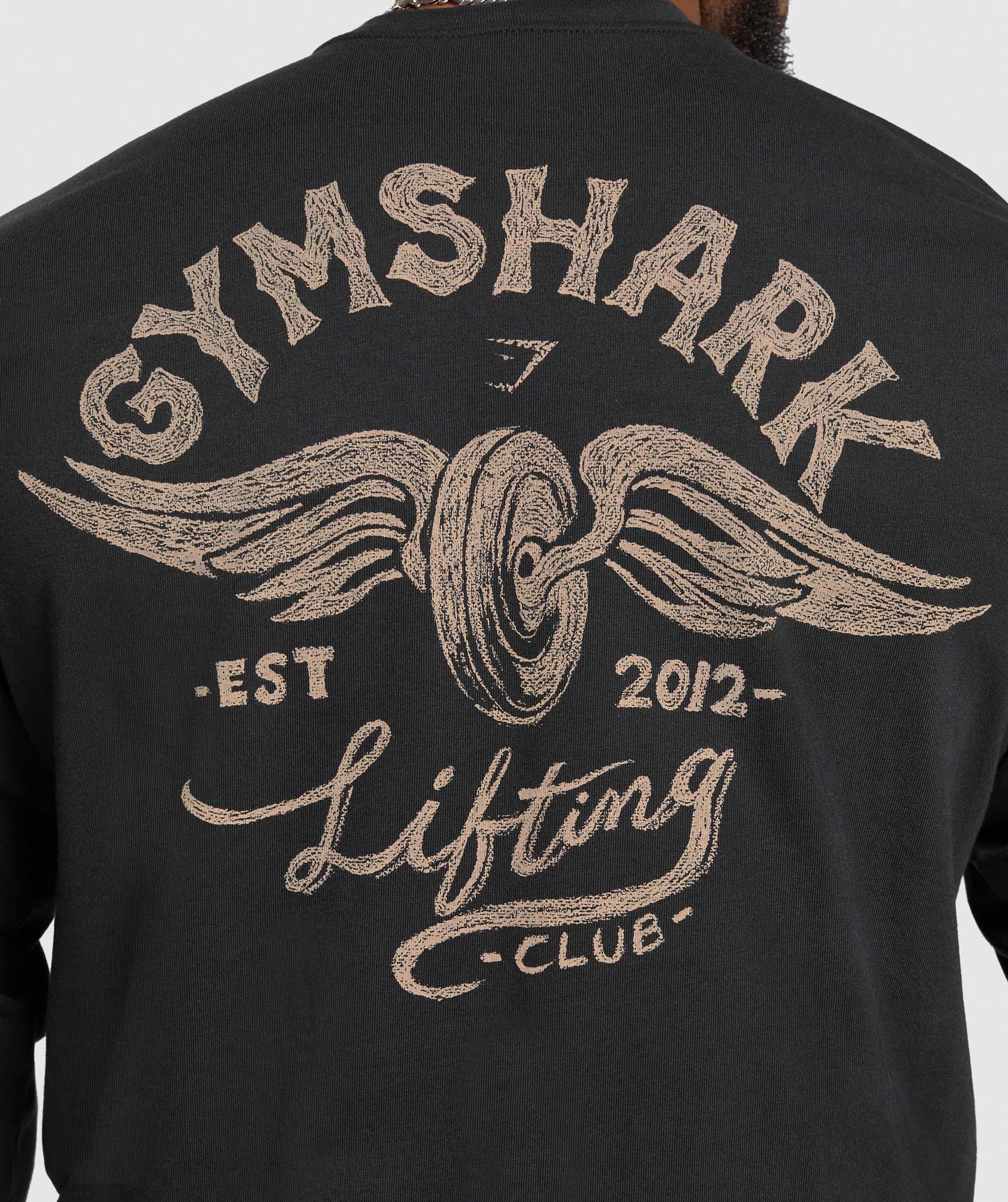 Gymshark Flying Weights Long Sleeve T-Shirt - Black Male Product Image