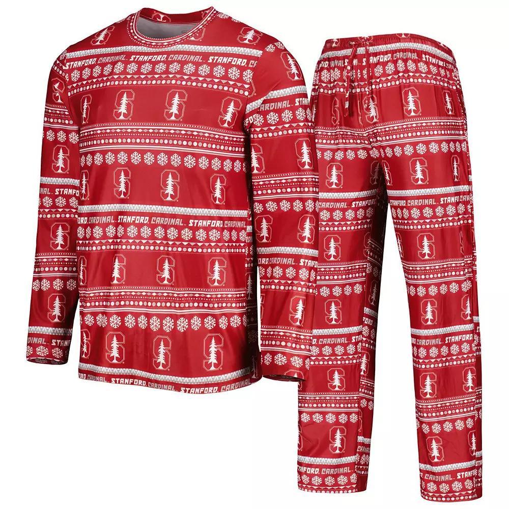 Men's Concepts Sport Cardinal Stanford Cardinal Swivel Long Sleeve T-Shirt & Pants Sleep Set, Size: XL, Red Product Image