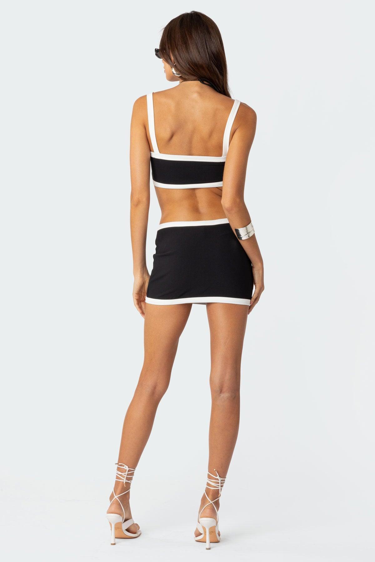 Sutton Contrast Ribbed Mini Skirt Product Image