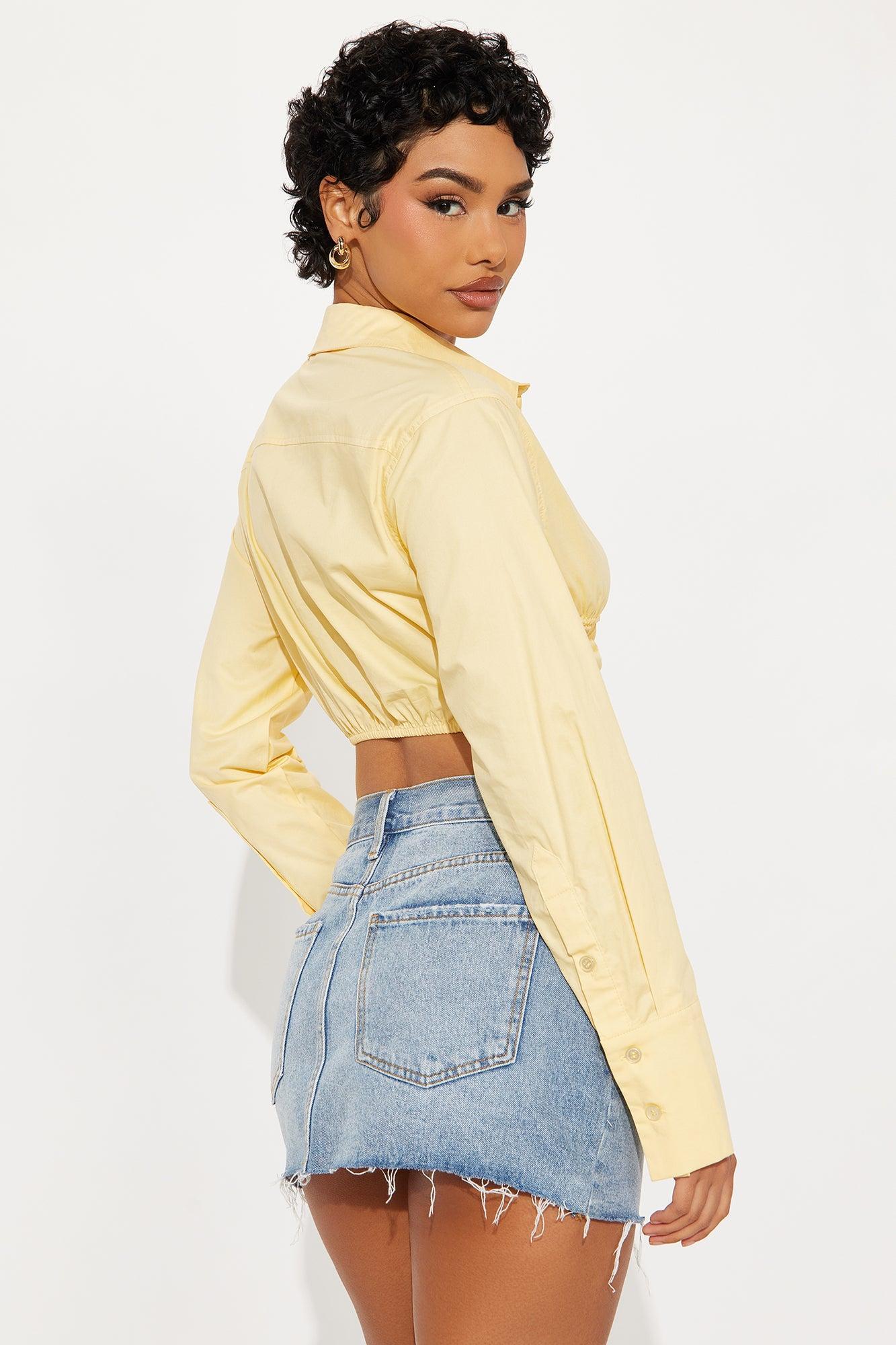 Her Confidence Poplin Shirt - Butter Yellow Product Image