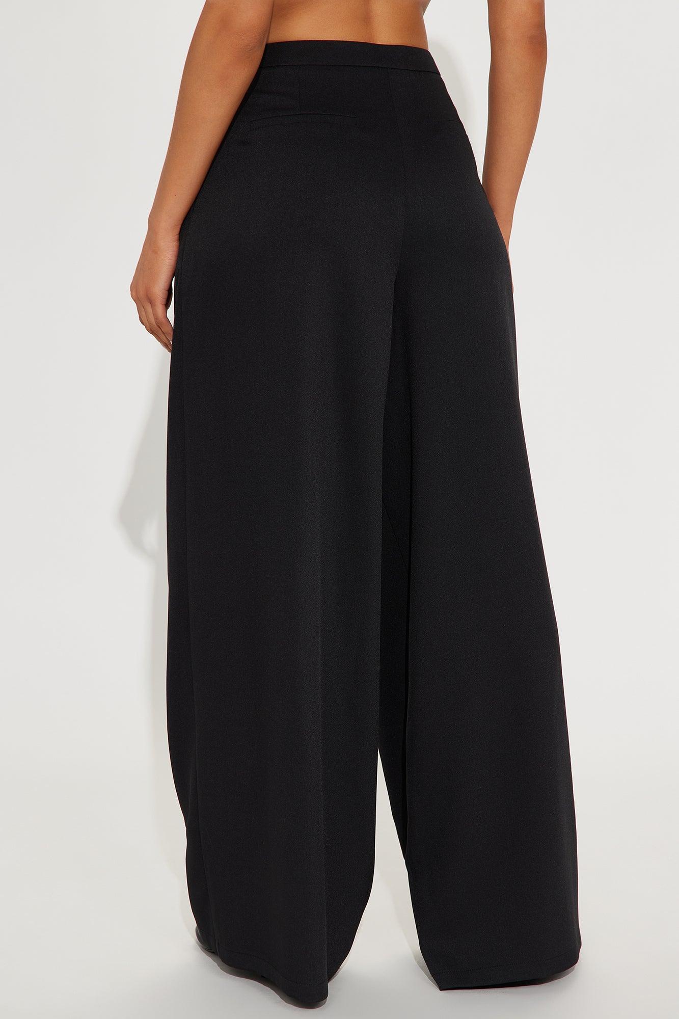 Mia Wide Leg Trouser Pant - Black Product Image