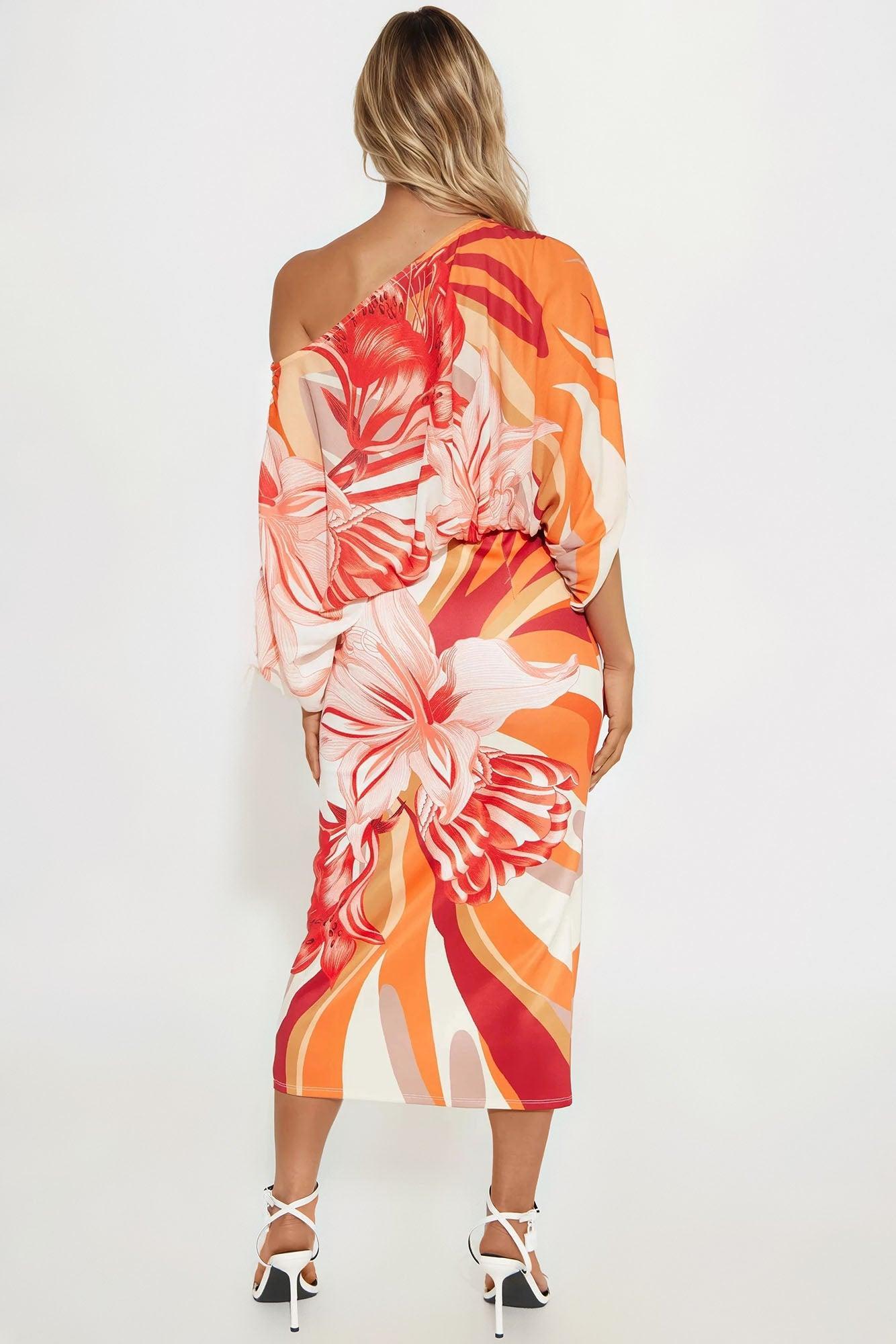Floral Destination Midi Skirt Set - Red/combo Product Image