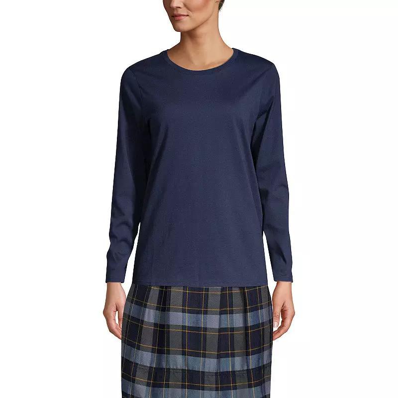 Womens Tall Lands End School Uniform Box Pleat Skirt Classic Blue Product Image