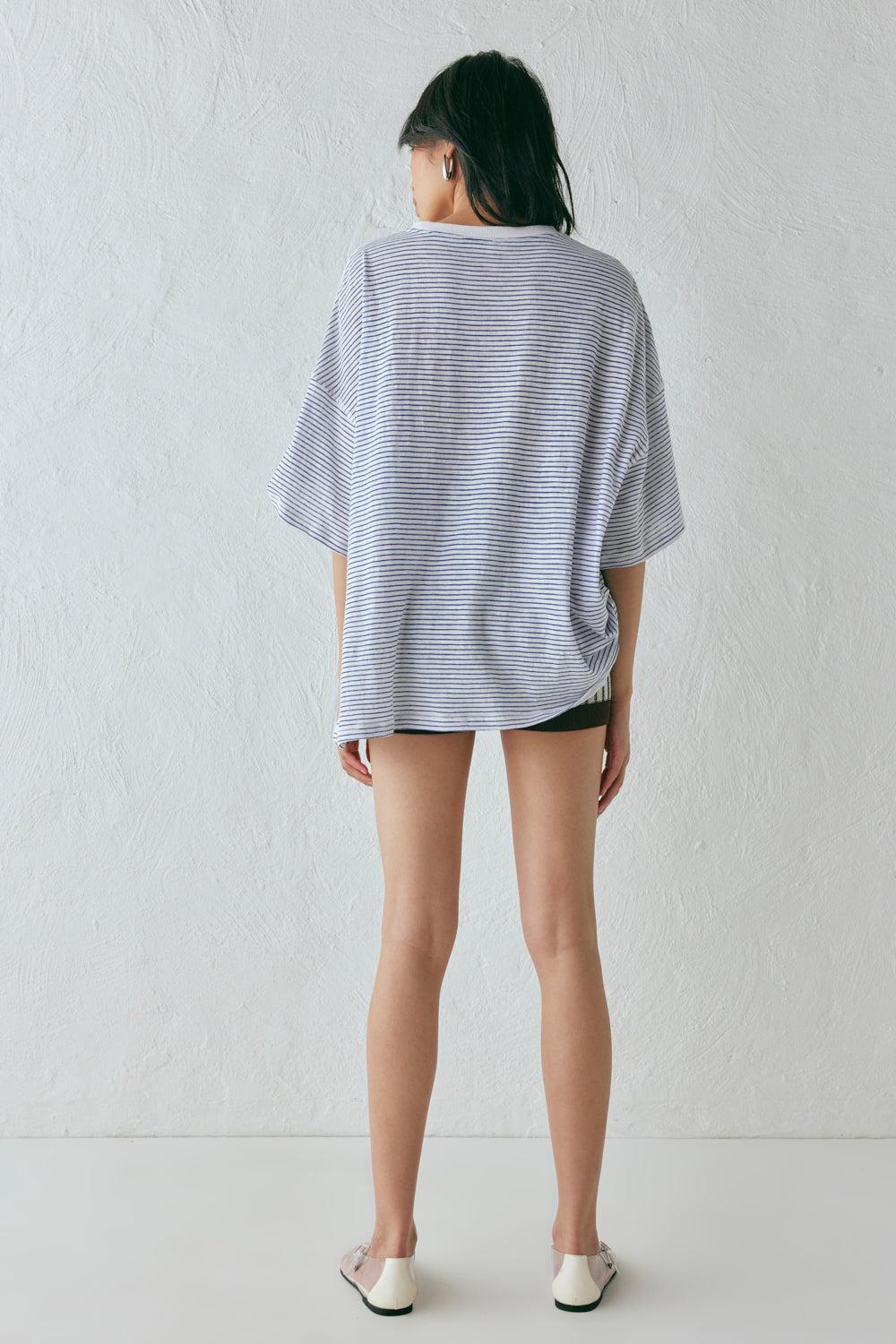 Willow Tee Navy Stripe Product Image