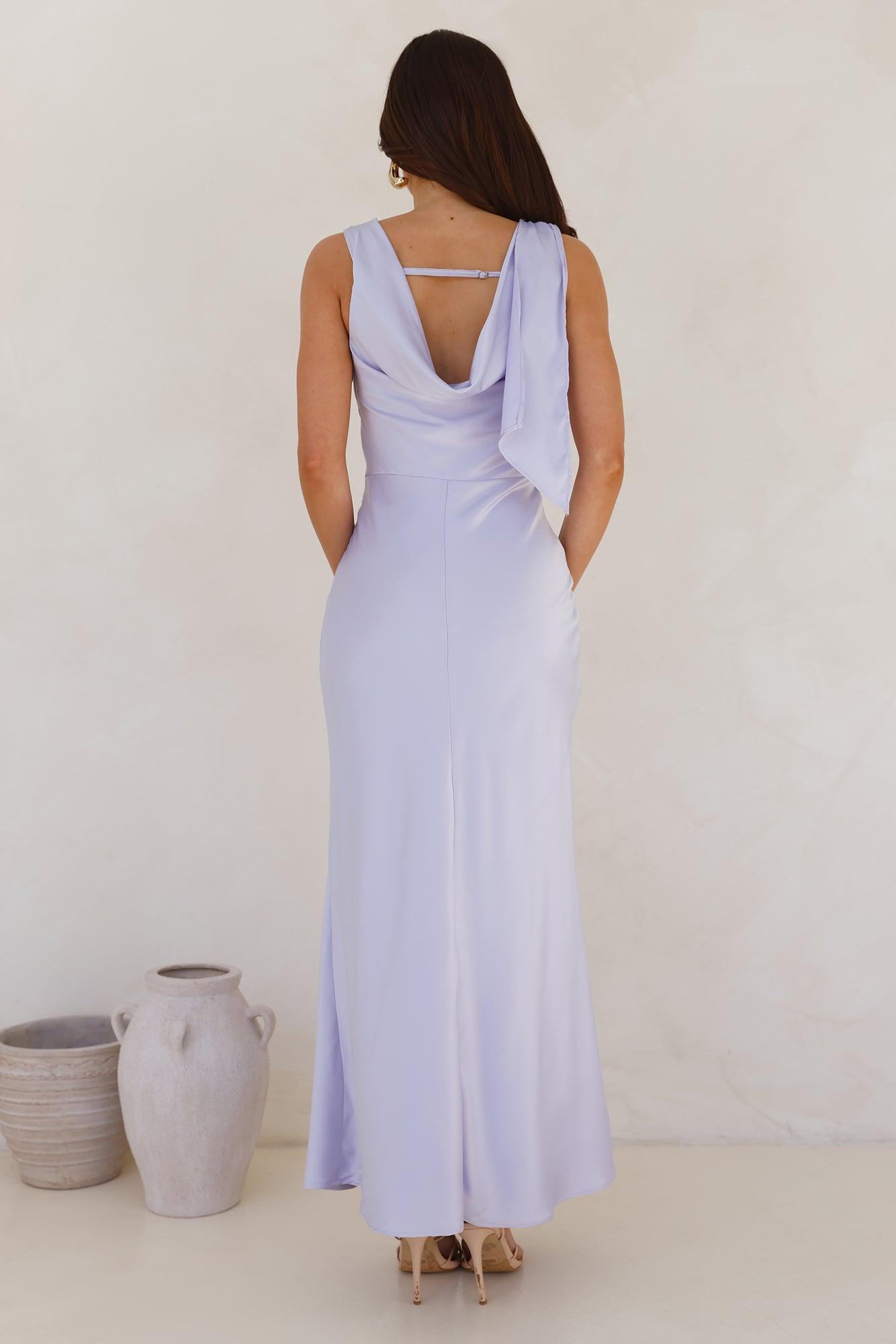 Anastasia Satin Maxi Dress Lilac Product Image
