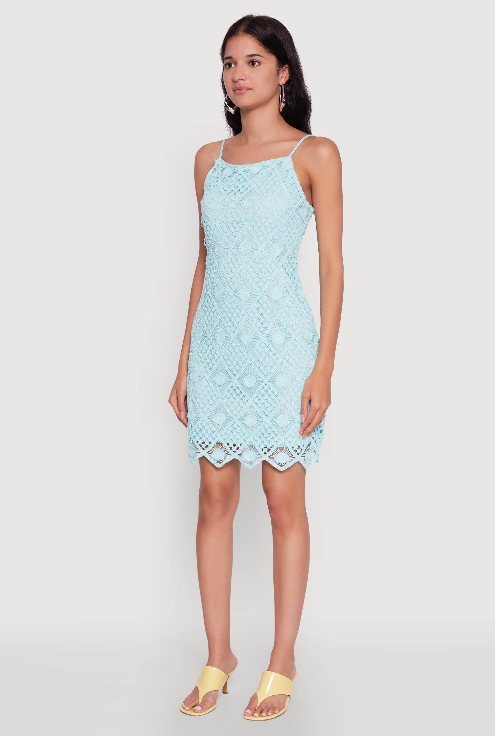 Trendy Patterned Crochet Sleeveless Dress Female Product Image