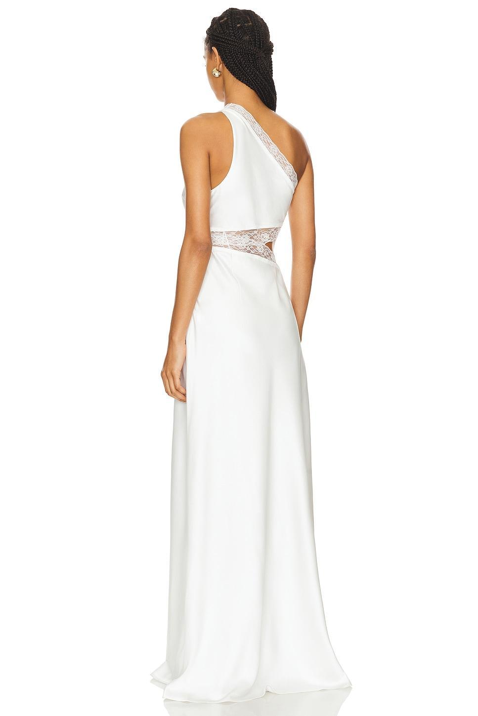 Jillian Asymmetric Lace Gown MISHA Product Image