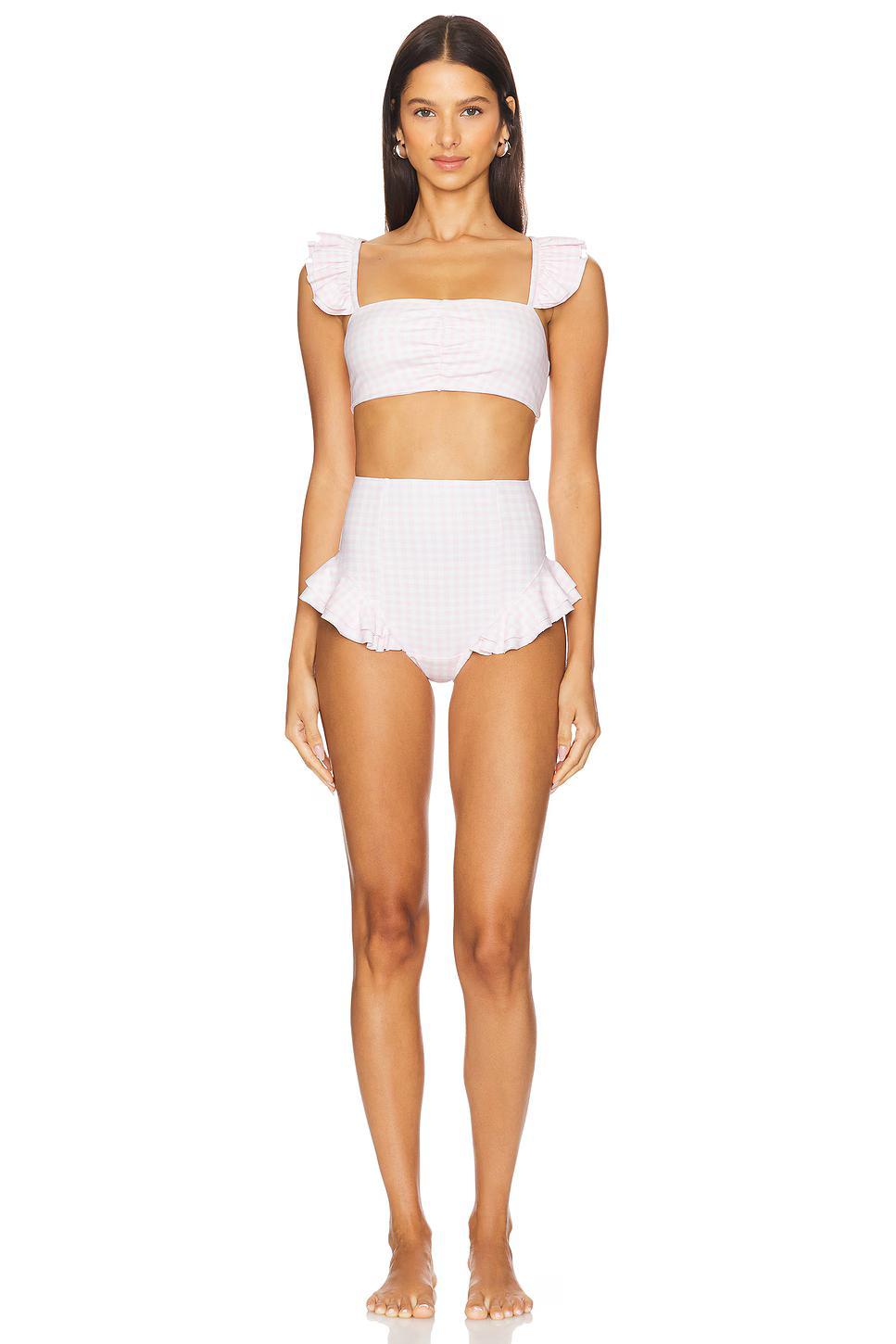 The Pink Gingham Ruffle Bikini Bottoms Product Image