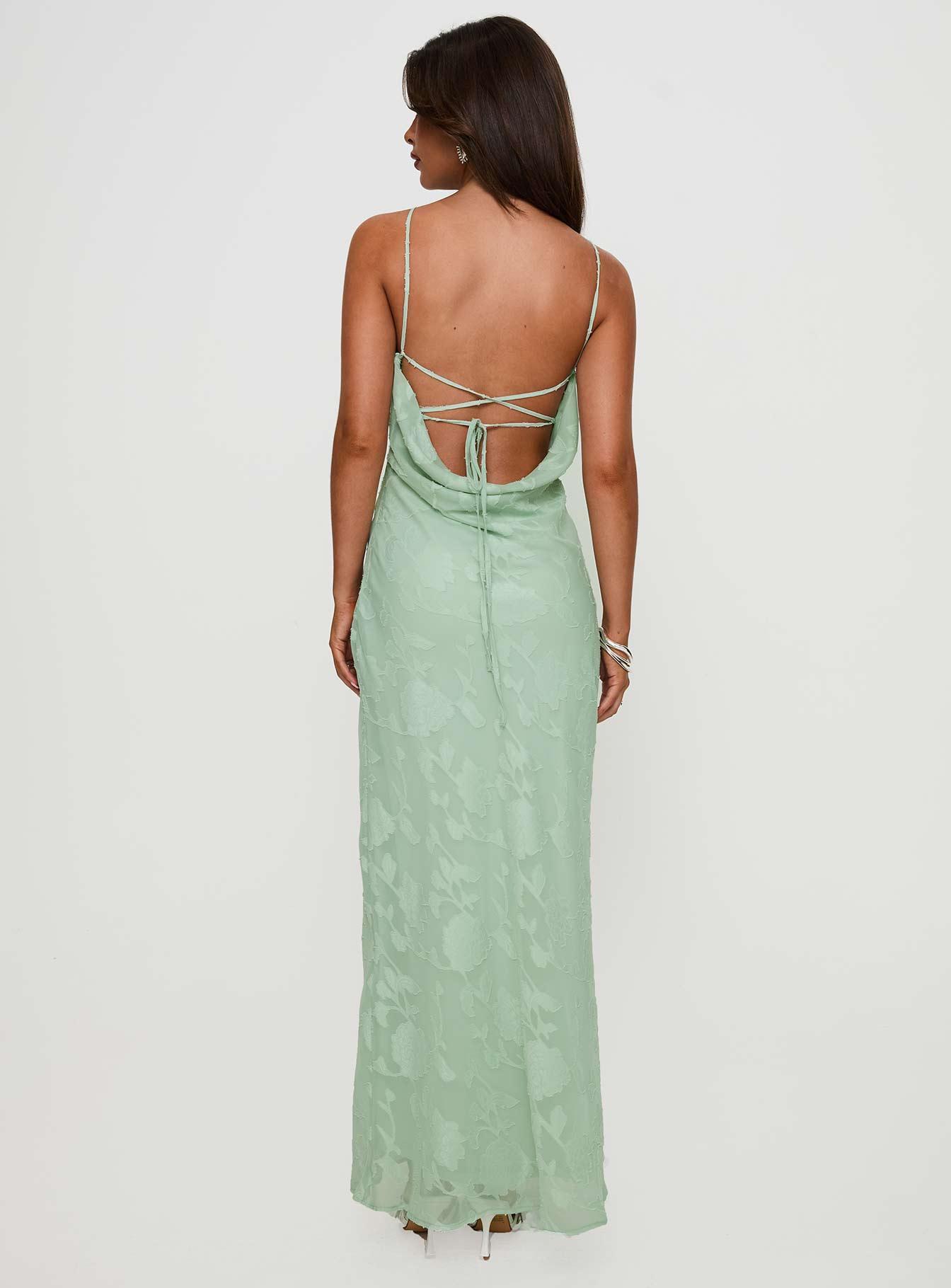 Zoelle Halter Maxi Dress Sage Product Image