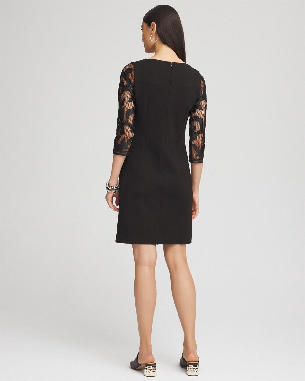 Mesh Floral Ponte Sheath Dress Product Image