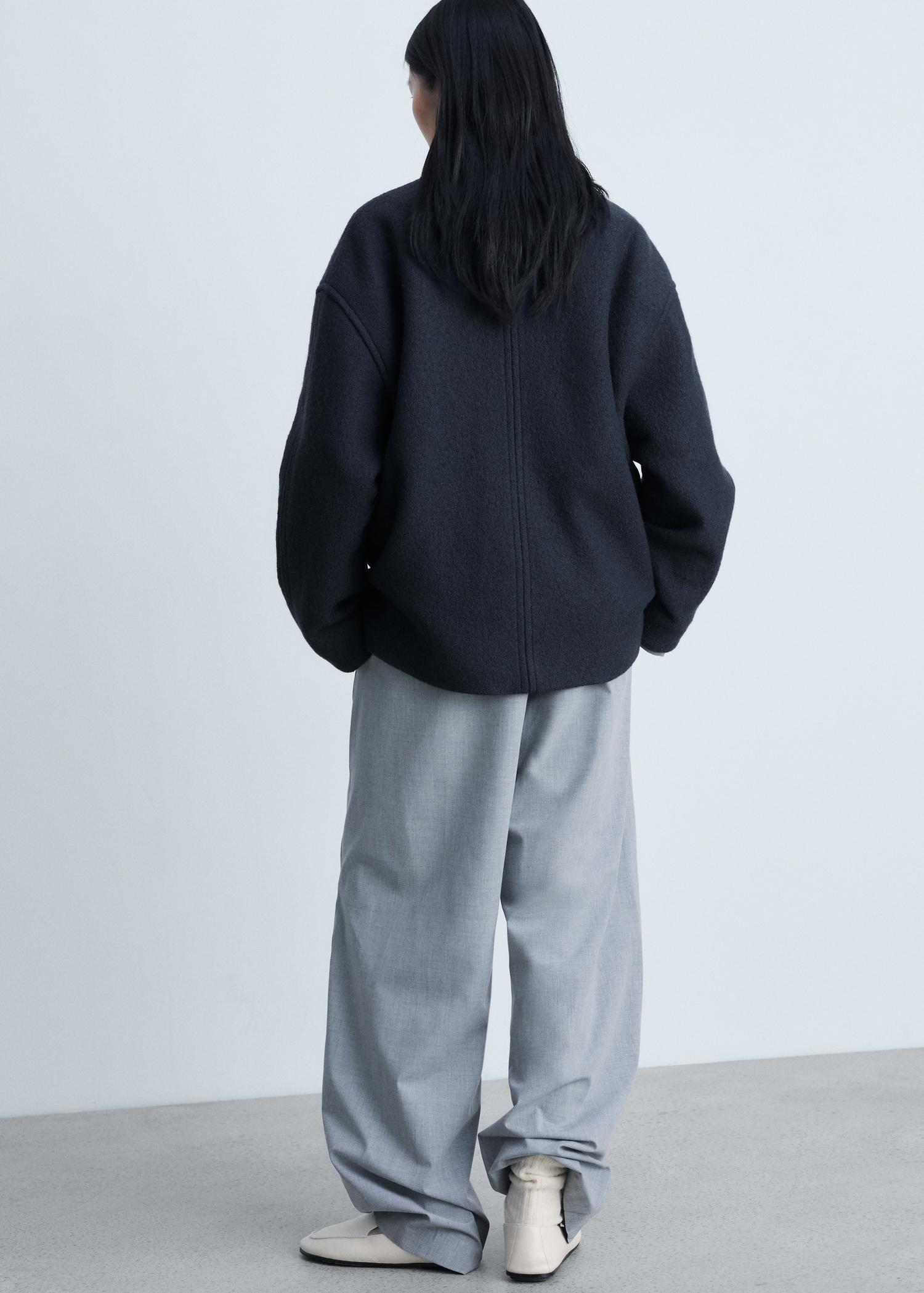 Turtleneck wool jacket - Women | MANGO USA Product Image