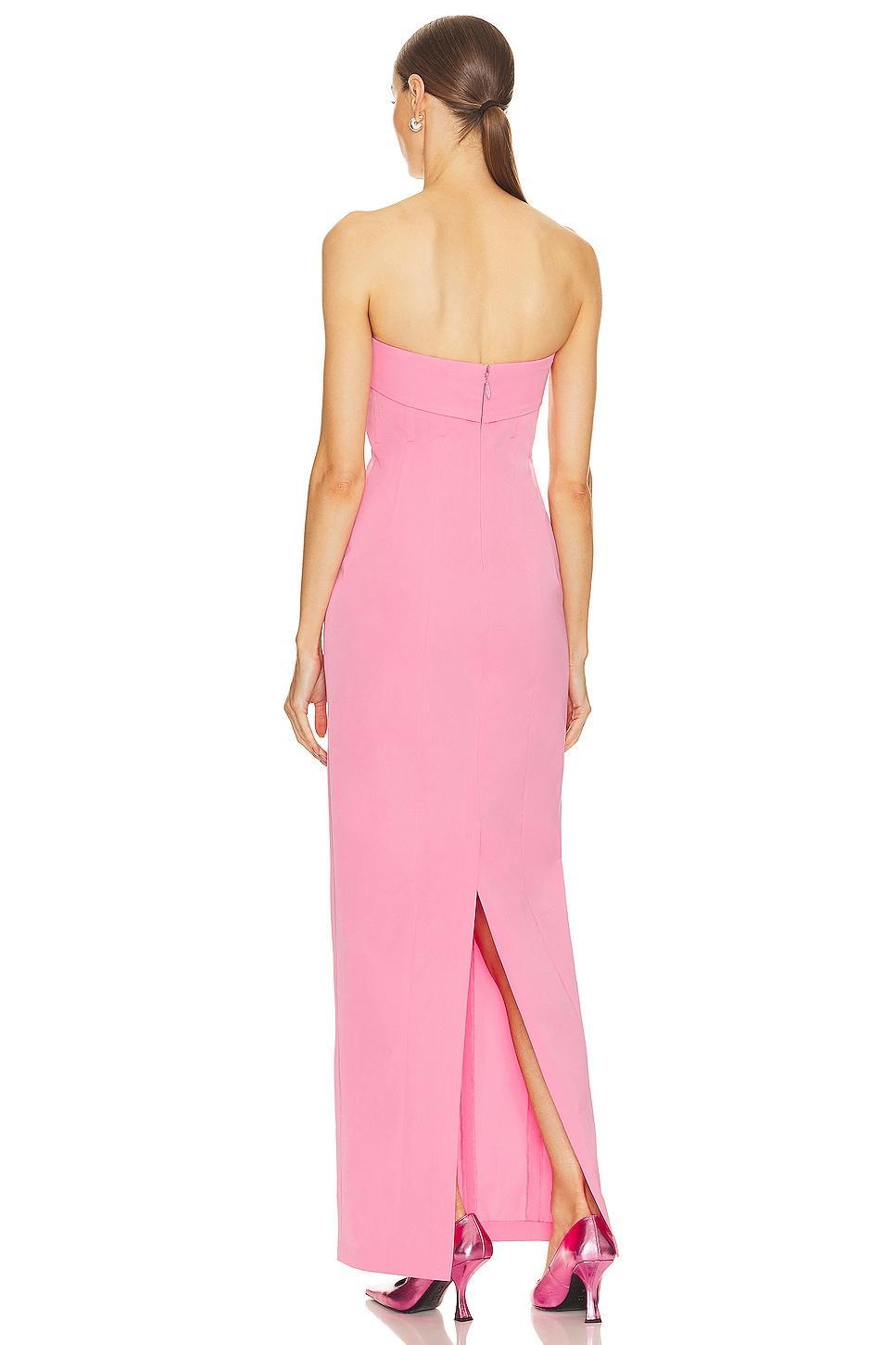 Tech Gabardine Long Strapless Dress Helsa Product Image