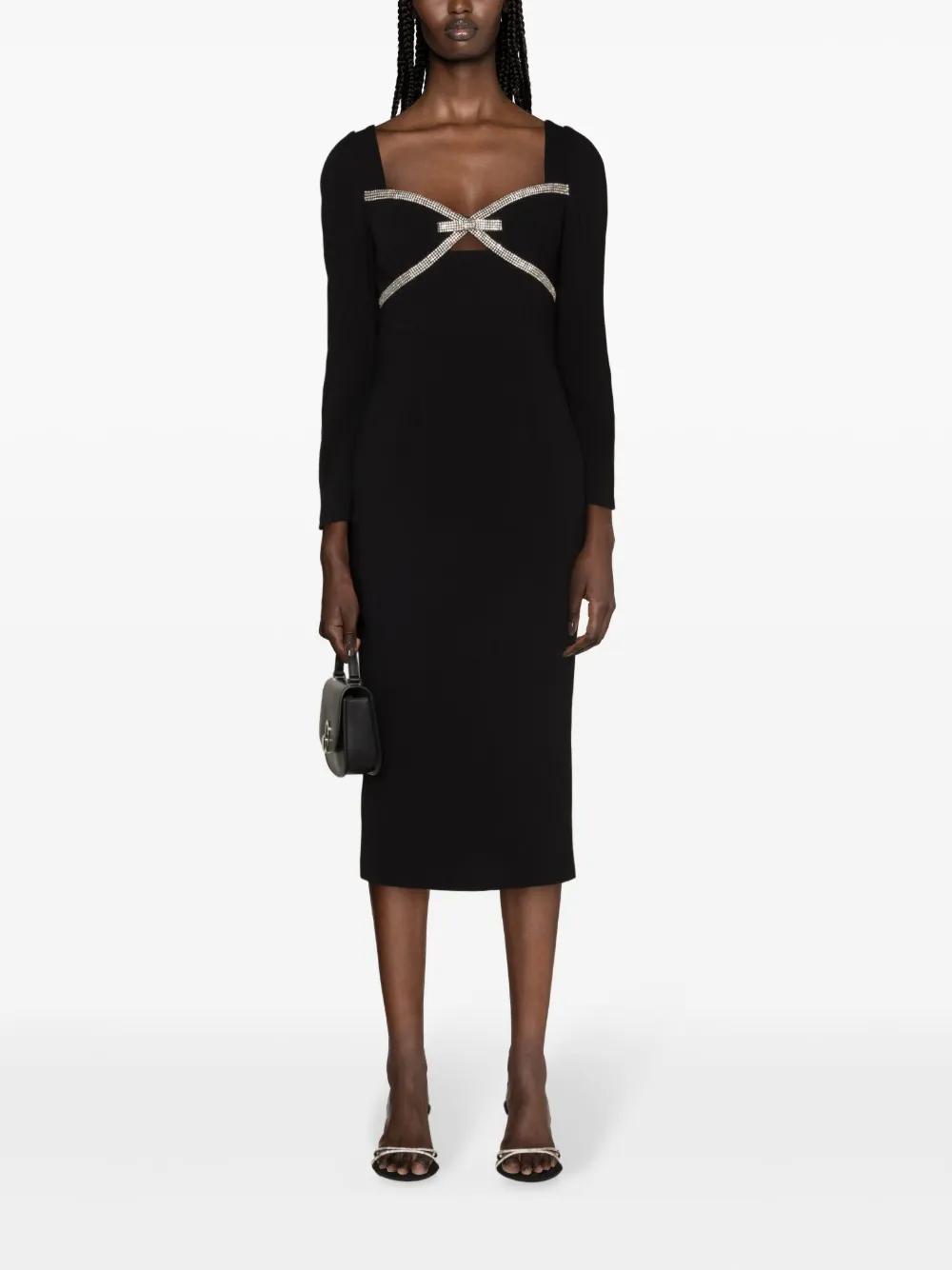 bow-detail crepe midi dress Product Image