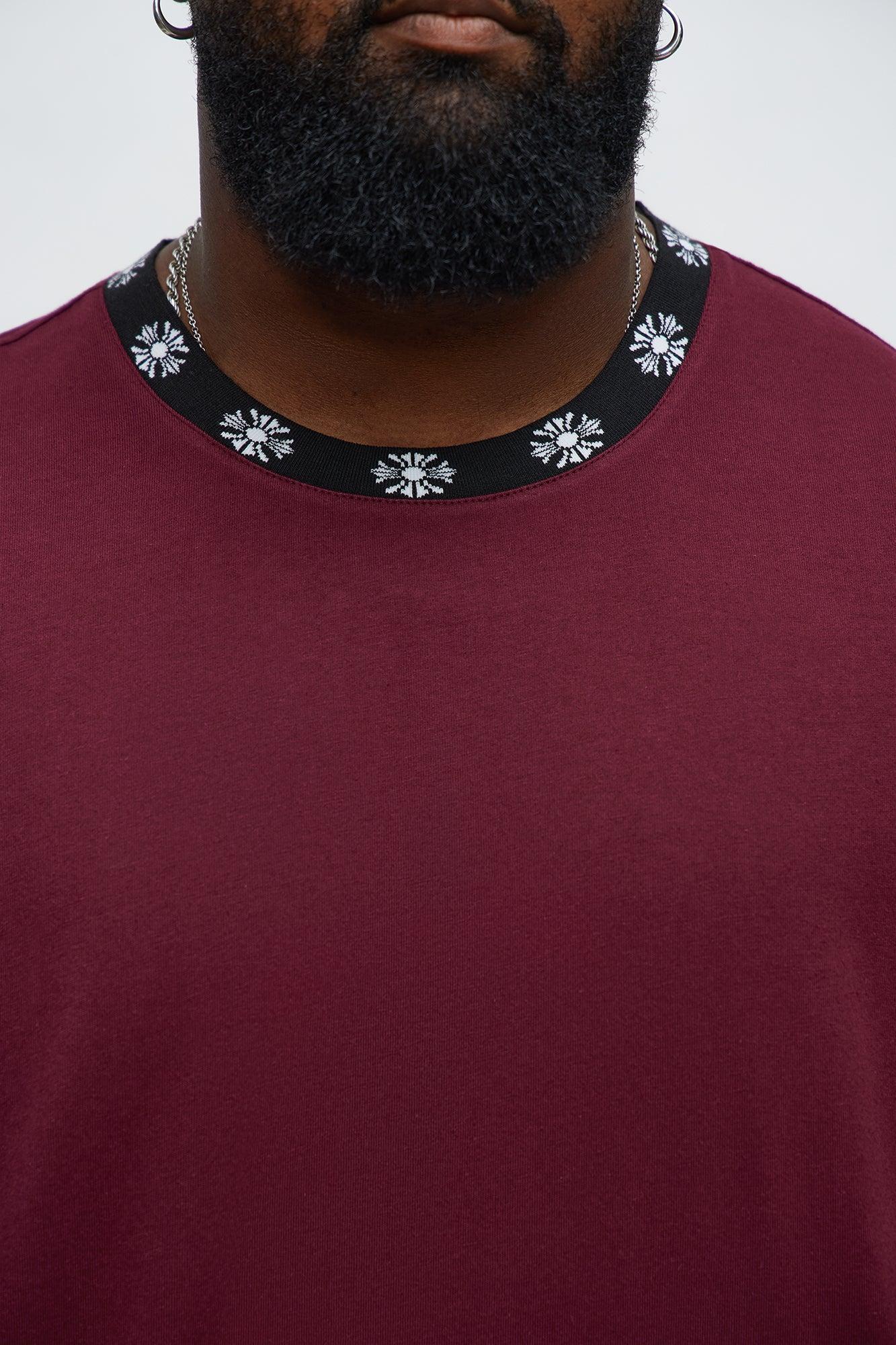 Short Sleeve Cross Collar Graphic - DarkRed Product Image