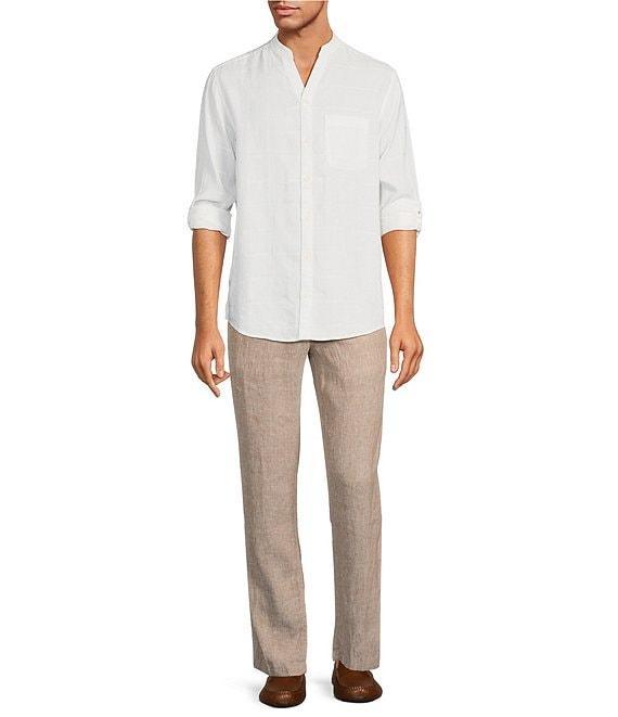Caribbean Flat Front Fancy Linen Pants Product Image