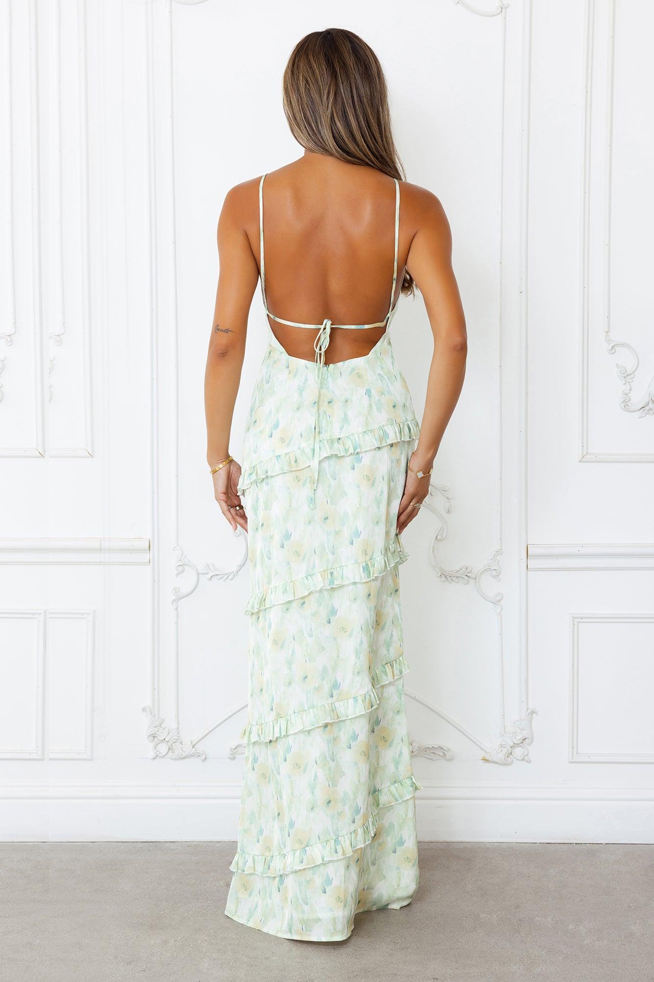 Sun Dance Maxi Dress Green Product Image