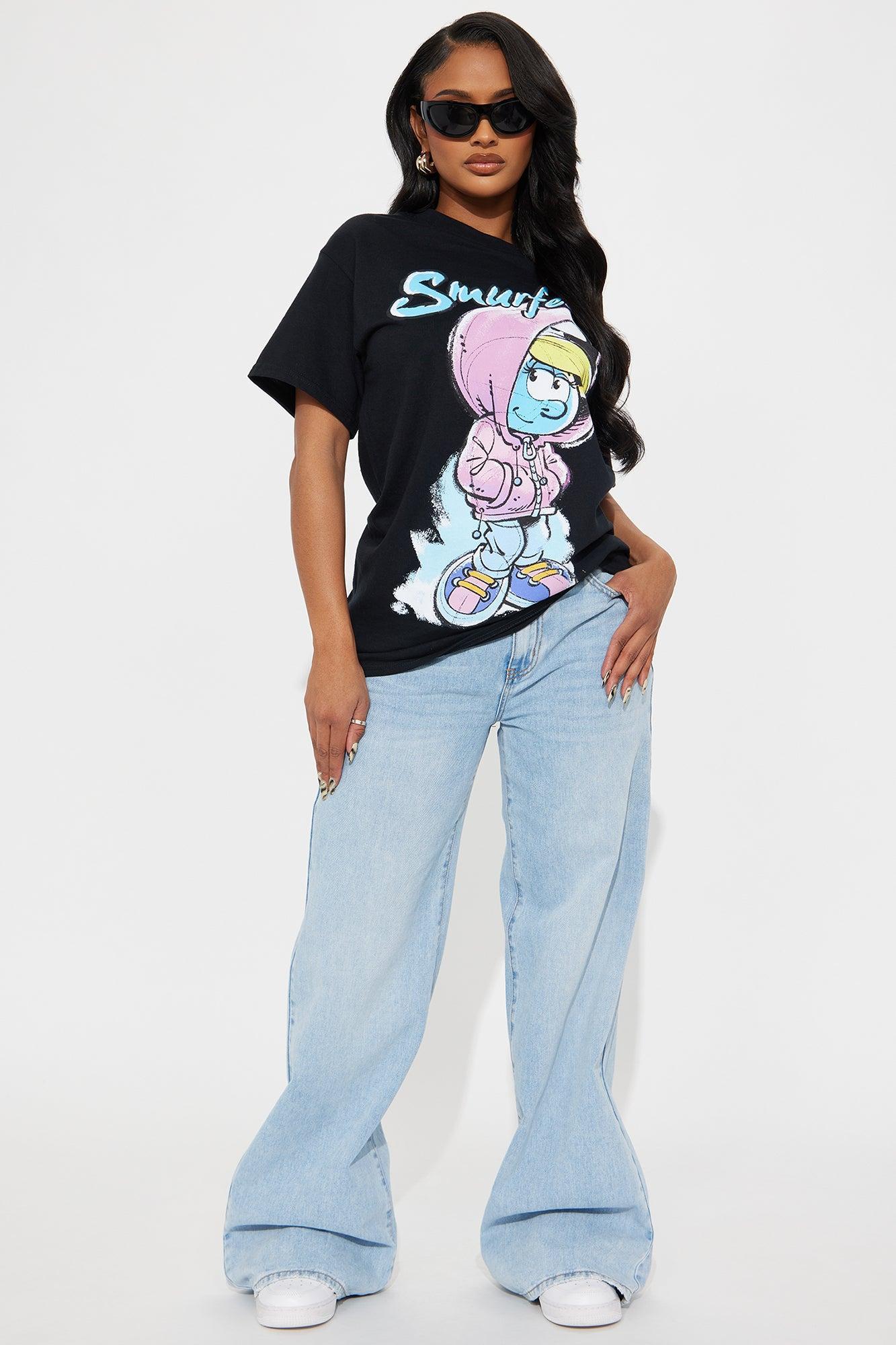 Smurfette Oversized Tee - Black Female Product Image