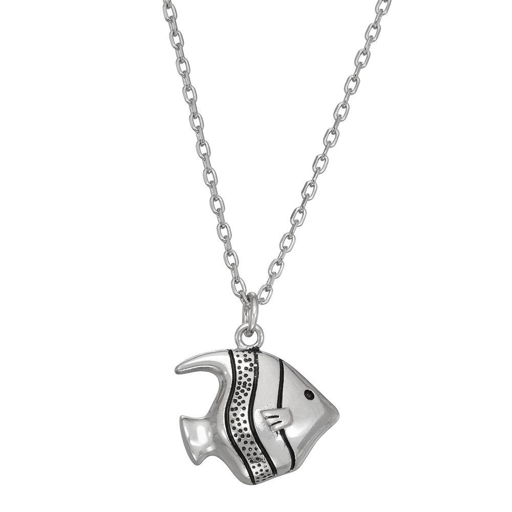 Sterling Silver Fish Necklace, Women's, Size: 16" Product Image