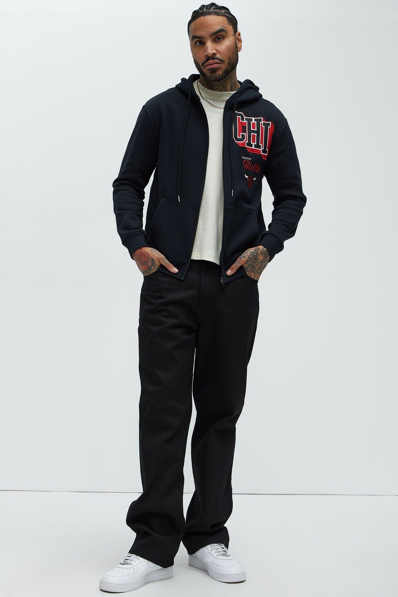 Bulls Bold Zip Up Hoodie - Black Product Image