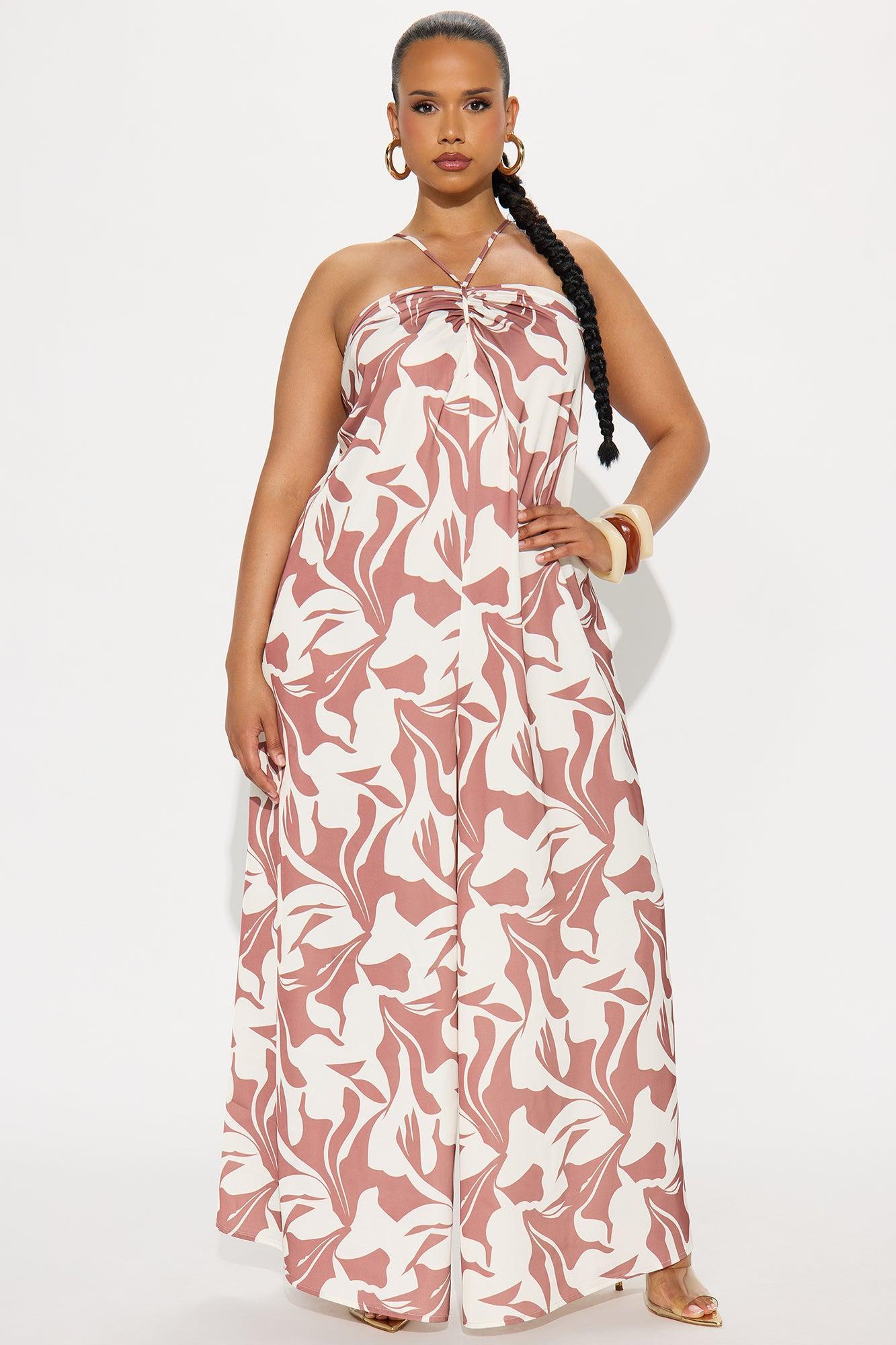 Freesia Satin Jumpsuit - Marsala Product Image