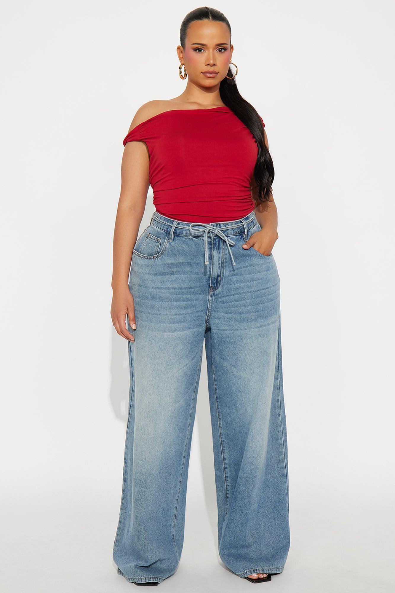 Kylie Off Shoulder Bodysuit - Red Product Image