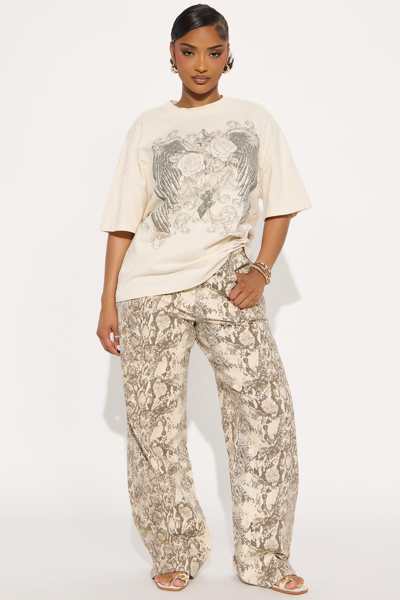 Thorned Wings Washed Tee - Off White Female Product Image