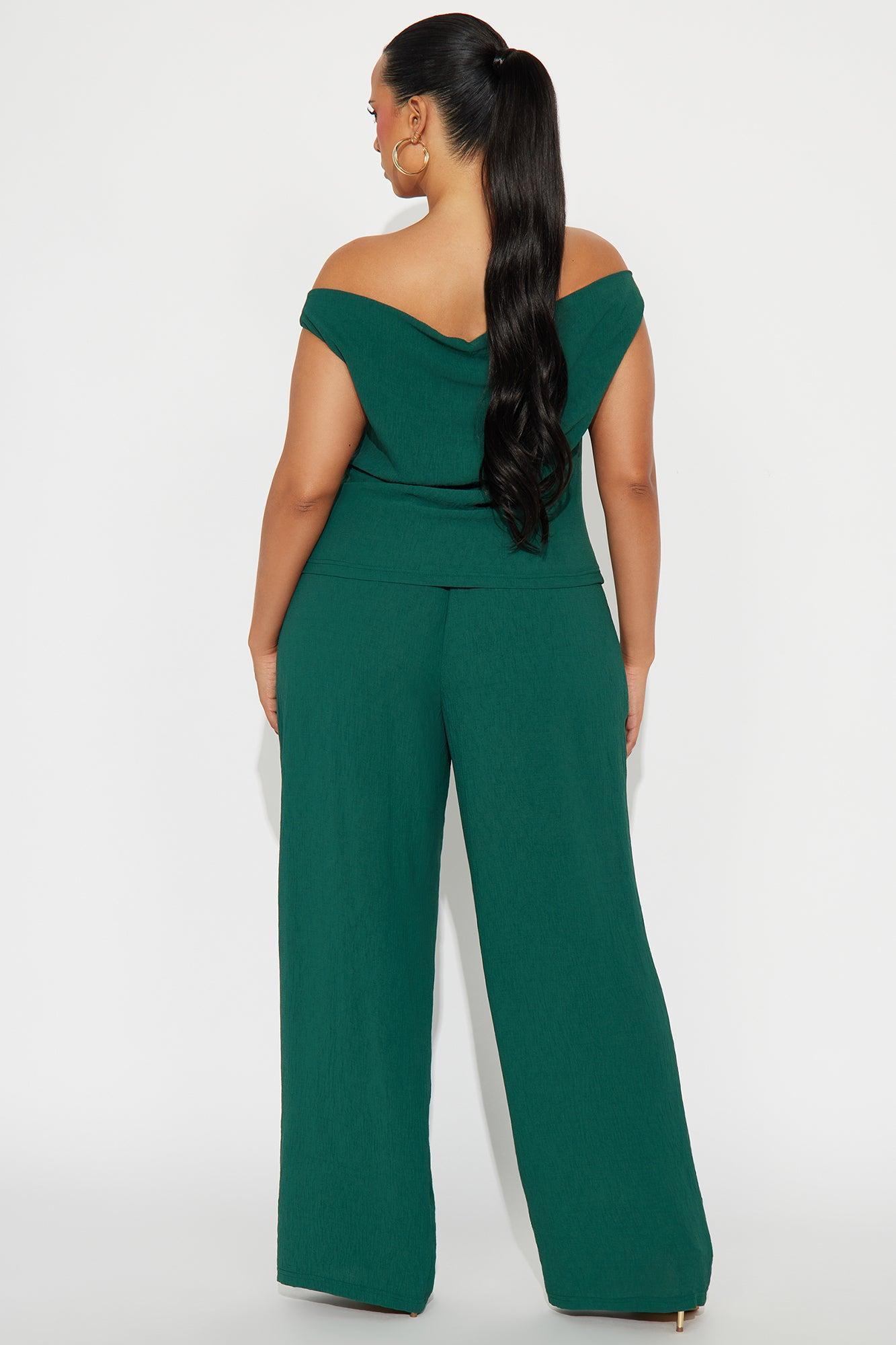 Ana Off Shoulder Pant Set - Hunter Product Image