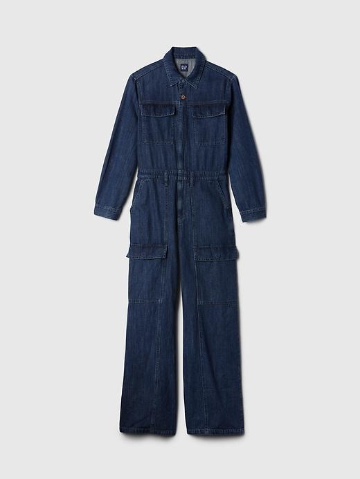 Denim Cargo Jumpsuit Product Image