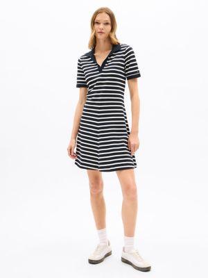 Open Placket Stripe Polo Dress Product Image