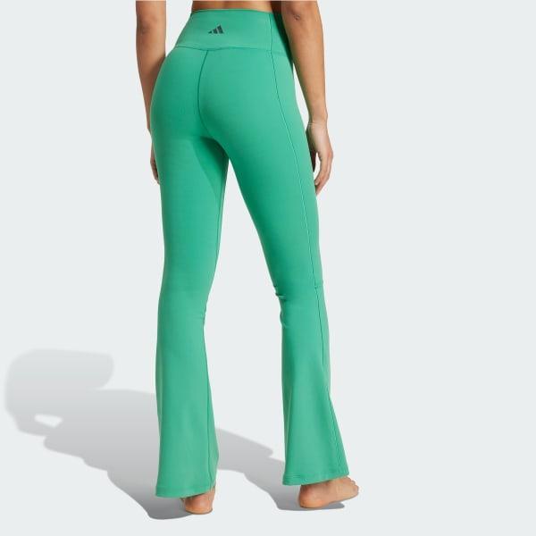 adidas All Me Flare Leggings Semi Court Green L Womens Product Image