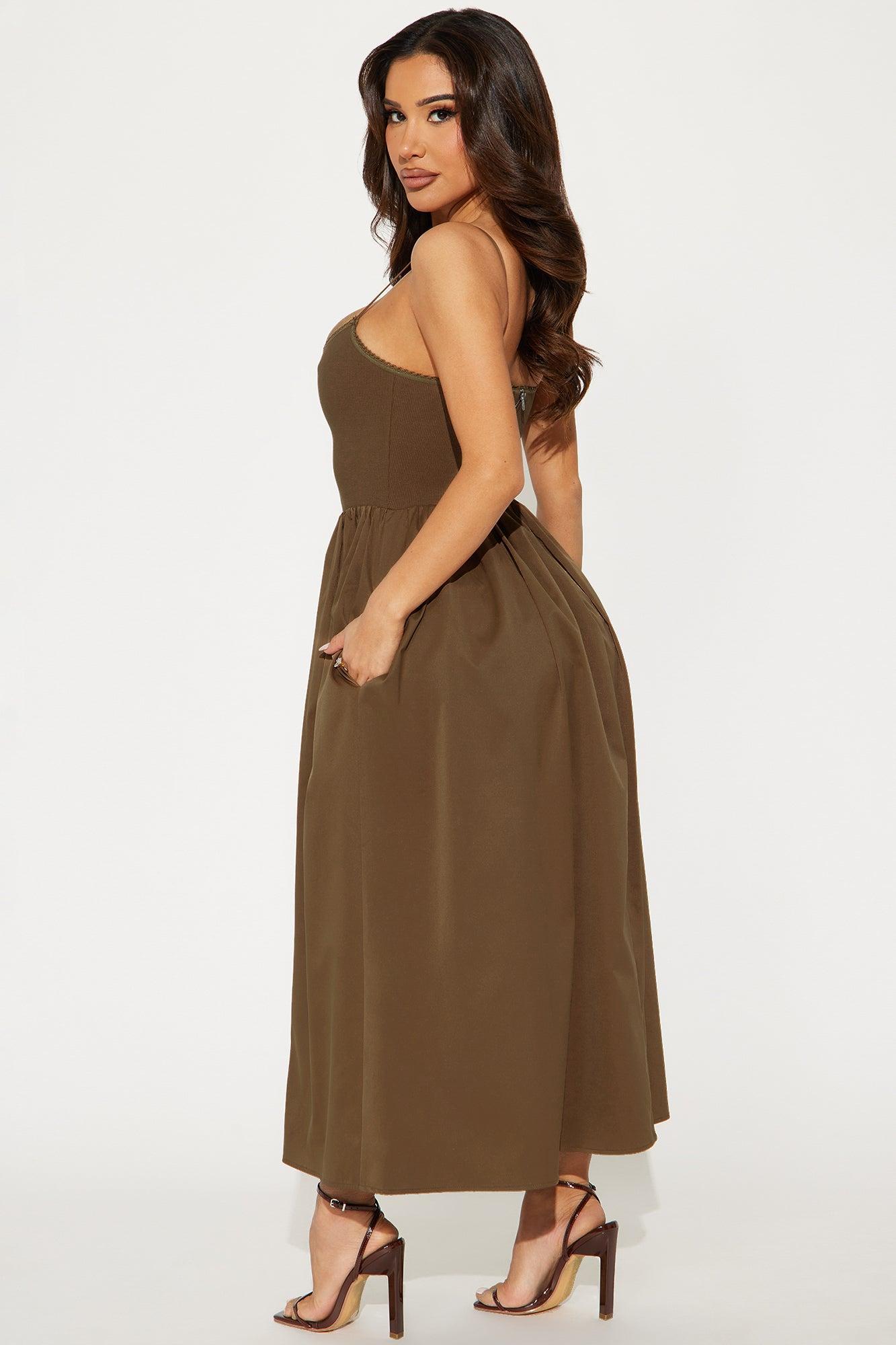 Classic Midi Dress - Brown Product Image