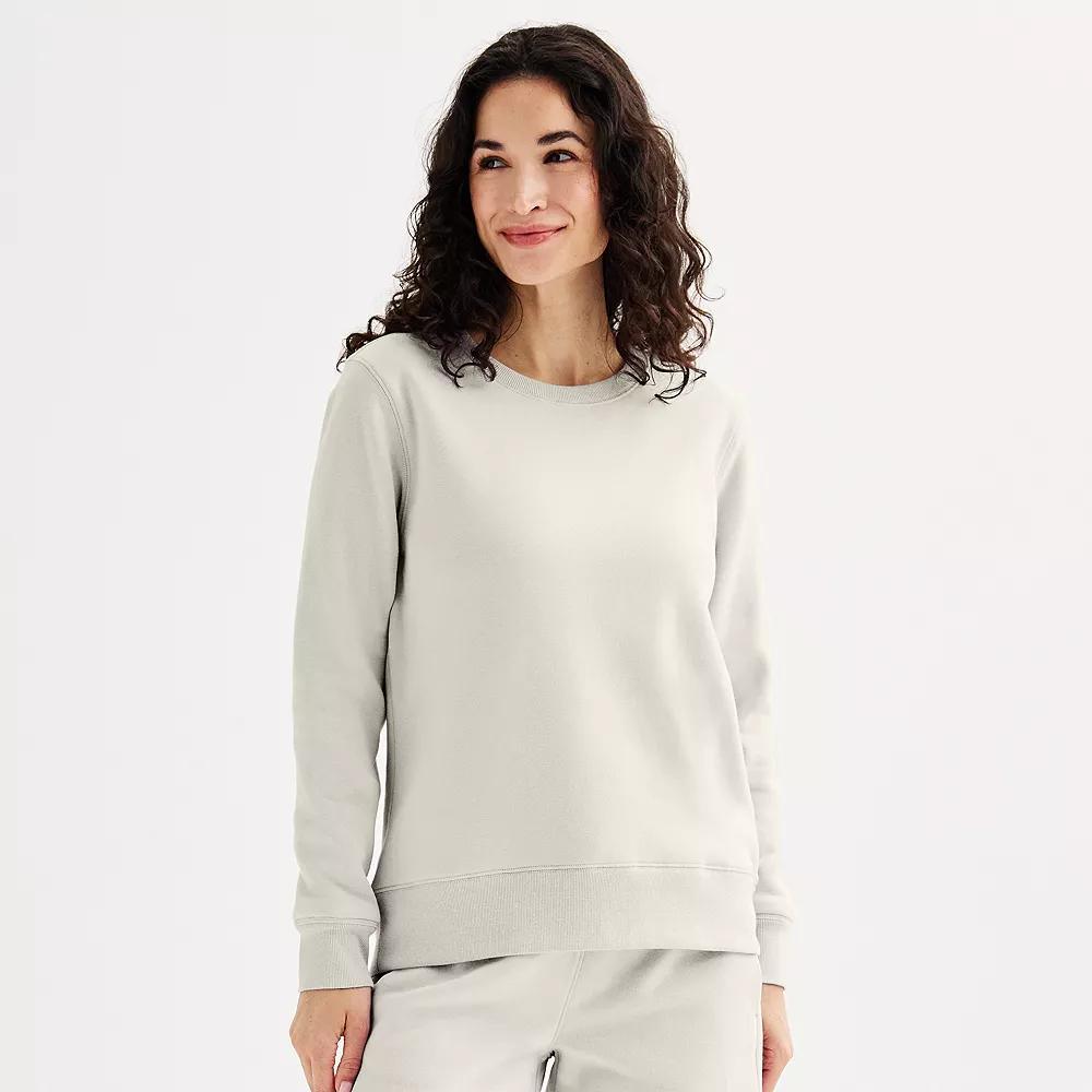 Women's Tek Gear® Ultrasoft Fleece Crewneck Sweatshirt, Size: Large Tall, Mineral Black Product Image