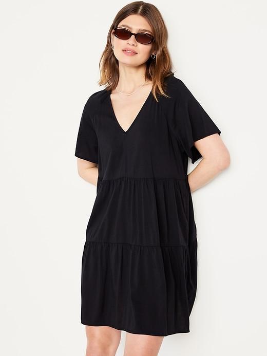 V-Neck Mini Swing Dress Product Image